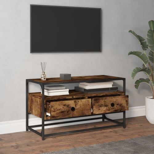 Tv-bord 80x35x45 cm konstrueret træ røget egetræsfarve