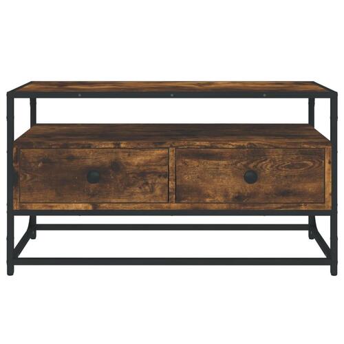 Tv-bord 80x35x45 cm konstrueret træ røget egetræsfarve