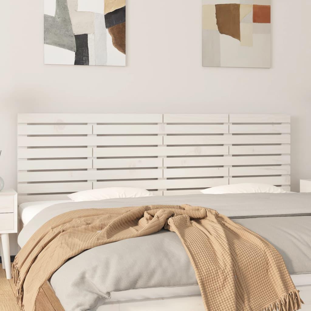 Sengegavl 206x3x63 cm massivt fyrretræ hvid billede