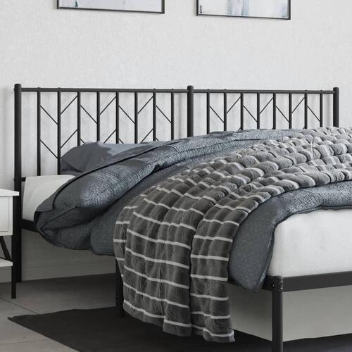 Sengegavl 180 cm metal sort