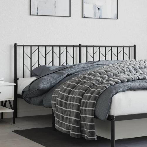 Sengegavl 180 cm metal sort