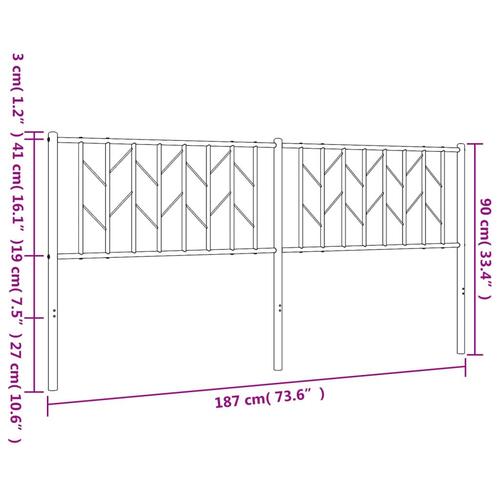 Sengegavl 180 cm metal sort