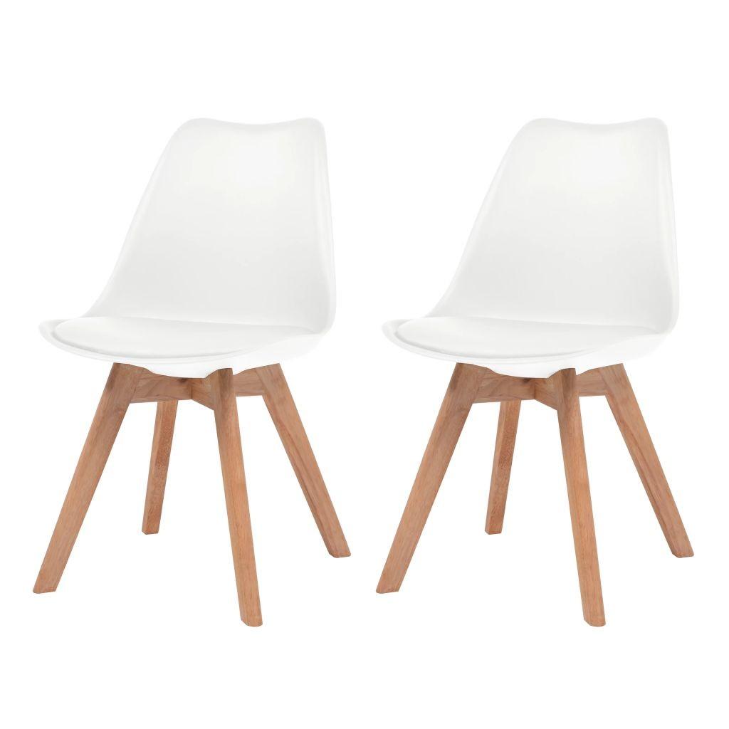 Spisebordsstole 2 stk. plastik hvid