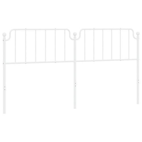 Sengegavl 193 cm metal hvid