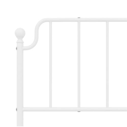 Sengegavl 193 cm metal hvid
