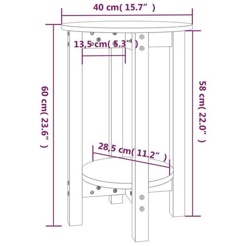 Sofabord Ø 55x60 cm massivt fyrretræ grå