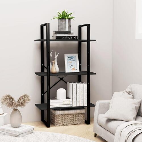 Opbevaringsreol 60x30x105 cm massivt fyrretræ sort