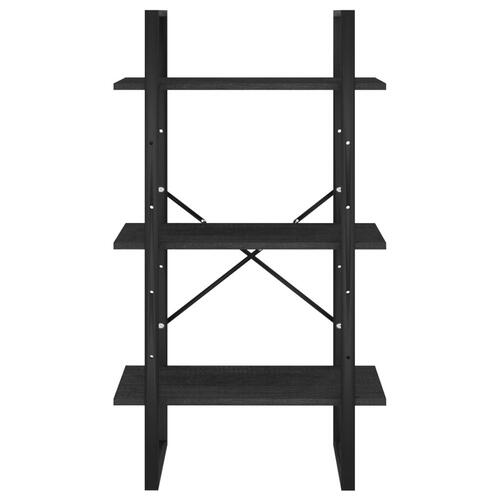 Opbevaringsreol 60x30x105 cm massivt fyrretræ sort