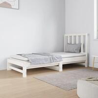 Daybed med udtræk 2x(90x190) cm massivt fyrretræ hvid