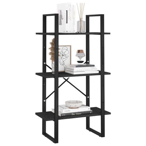 Opbevaringsreol 60x30x105 cm massivt fyrretræ sort