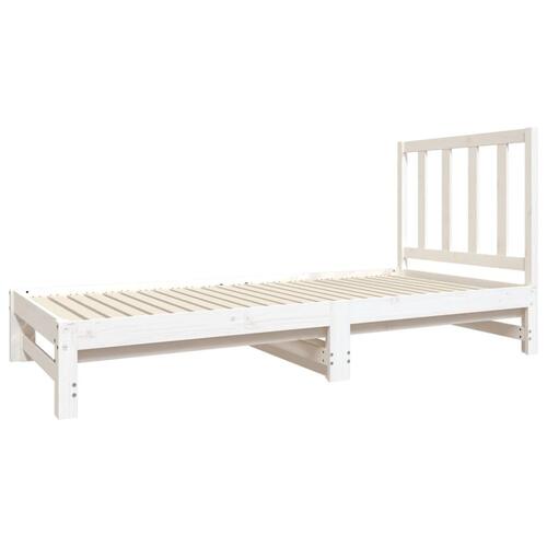 Daybed med udtræk 2x(90x190) cm massivt fyrretræ hvid