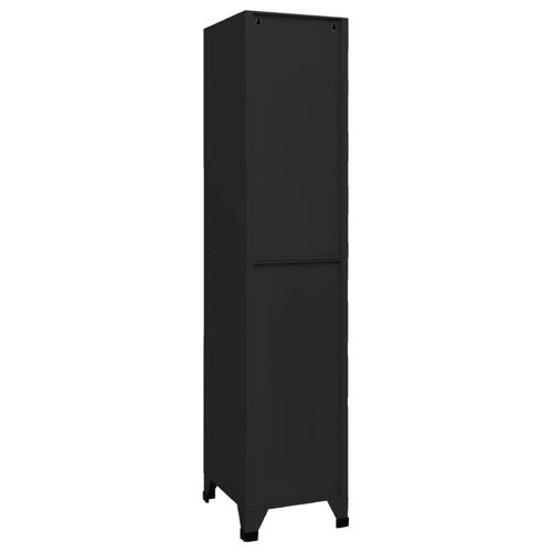 Skab 38x45x180 cm stål sort