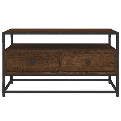 Tv-bord 80x35x45 cm konstrueret træ brun egetræsfarve