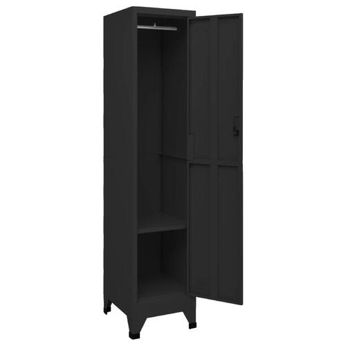 Skab 38x45x180 cm stål sort