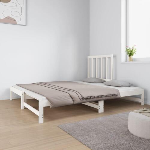 Daybed med udtræk 2x(90x190) cm massivt fyrretræ hvid