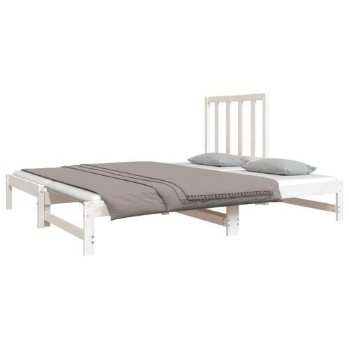 Daybed med udtræk 2x(90x190) cm massivt fyrretræ hvid