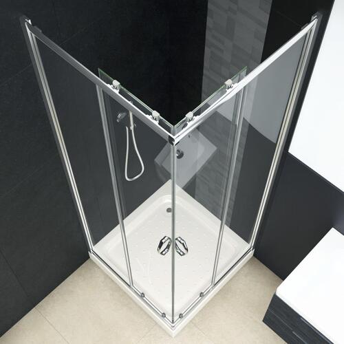 Brusekabine med sikkerhedsglas og brusekar 80 x 80 x 185 cm