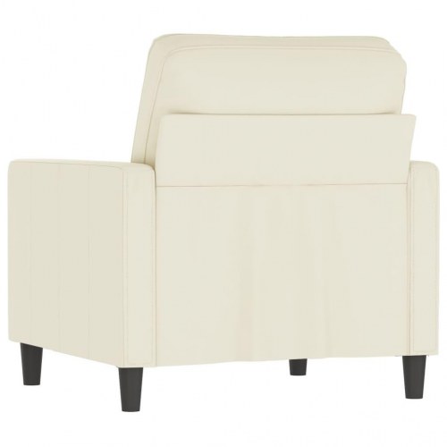 Lænestol i velour - 60 cm sædebredde, cremefarvet