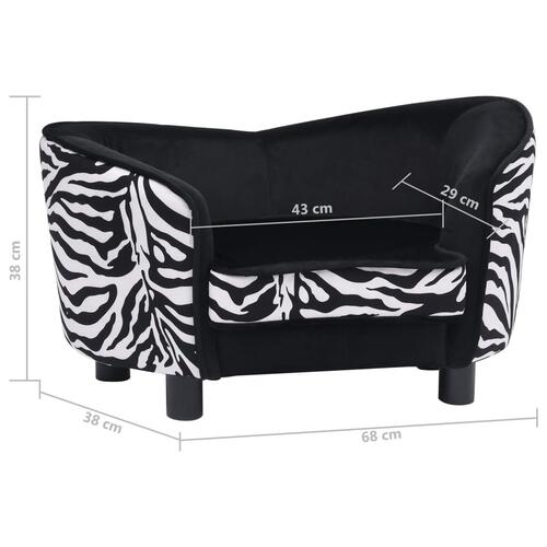 Hundesofa 68x38x38 cm plys sort