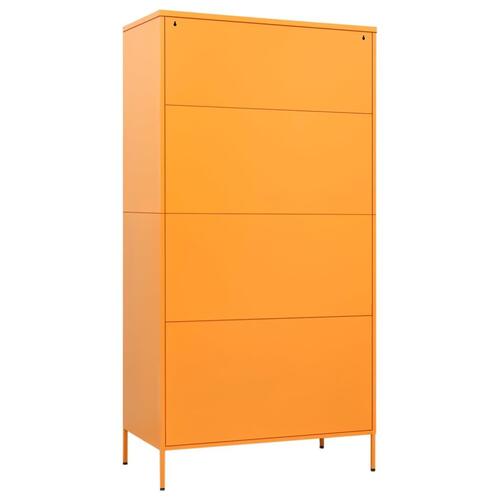 Garderobeskab 90x50x180 cm stål sennepsgul