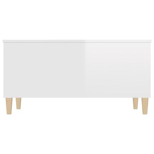 Sofabord 90x44,5x45 cm konstrueret træ hvid højglans