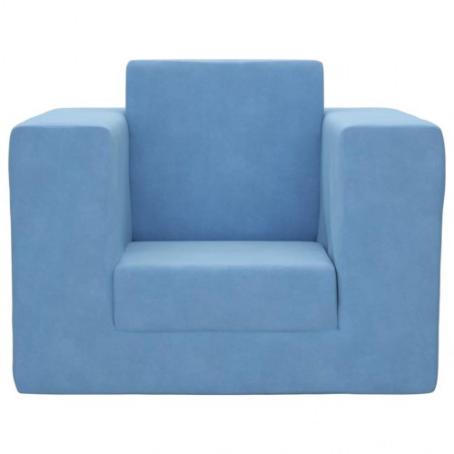 Sofaseng til børn blødt plys blå
