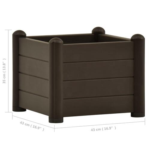 Højbed 43x43x35 cm PP mokkafarvet
