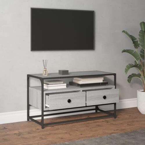 Tv-bord 80x35x45 cm konstrueret træ grå sonoma-eg