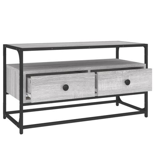 Tv-bord 80x35x45 cm konstrueret træ grå sonoma-eg
