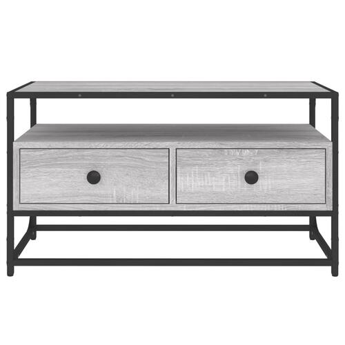 Tv-bord 80x35x45 cm konstrueret træ grå sonoma-eg