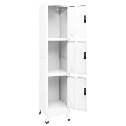 Skab 38x45x180 cm stål hvid