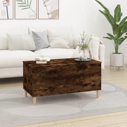 Sofabord 90x44,5x45 cm konstrueret træ røget egetræsfarve