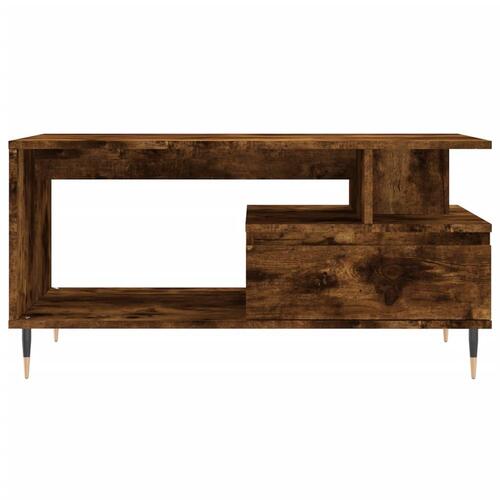 Sofabord 90x49x45 cm konstrueret træ røget egetræsfarve