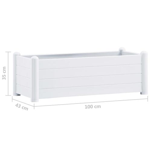 Højbed 100x43x35 cm PP hvid