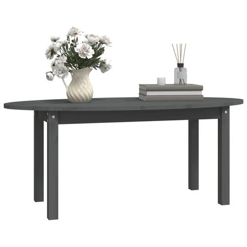 Sofabord 110x55x45 cm massivt fyrretræ grå