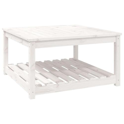 Havebord 82,5x82,5x45 cm massivt fyrretræ hvid