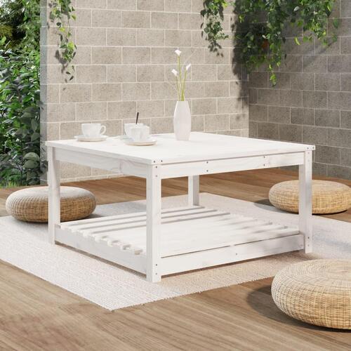 Havebord 82,5x82,5x45 cm massivt fyrretræ hvid
