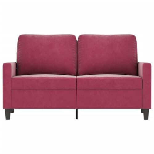 2-personers sofa 120 cm fløjl vinrød