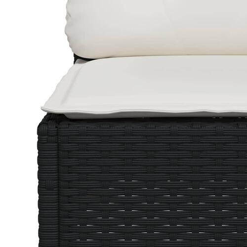 Sofasæt til haven 5 dele med hynder polyrattan sort