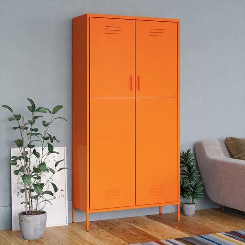 Klædeskab 90x50x180 cm stål orange