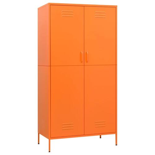 Klædeskab 90x50x180 cm stål orange