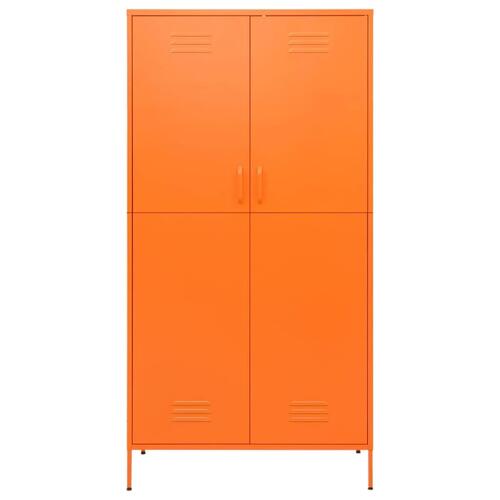 Klædeskab 90x50x180 cm stål orange