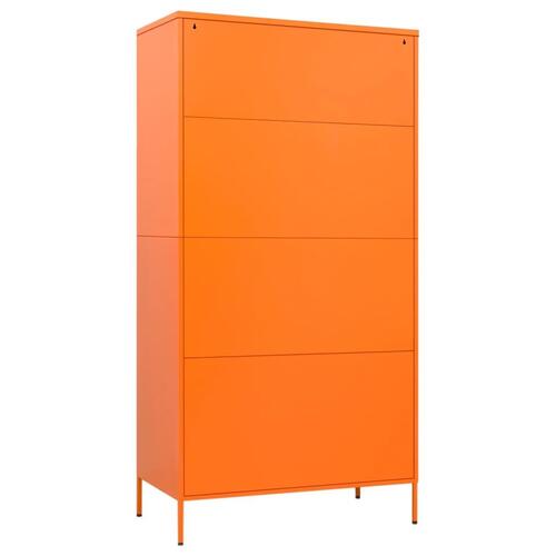 Klædeskab 90x50x180 cm stål orange