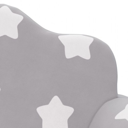 2-personers sofaseng til børn blødt plys stjernemønster lysegrå