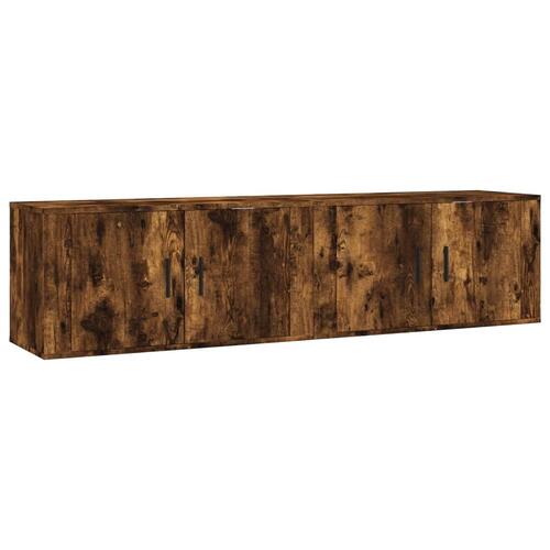 Væghængte tv-skabe 2 stk. 80x34,5x40 cm røget egetræsfarve