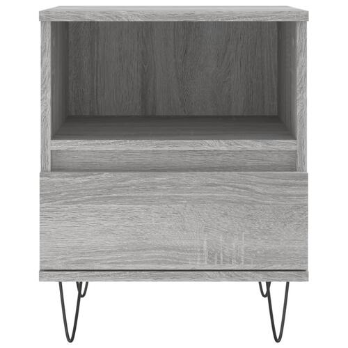 Sengeborde 2 stk. 40x35x50 cm konstrueret træ grå sonoma-eg