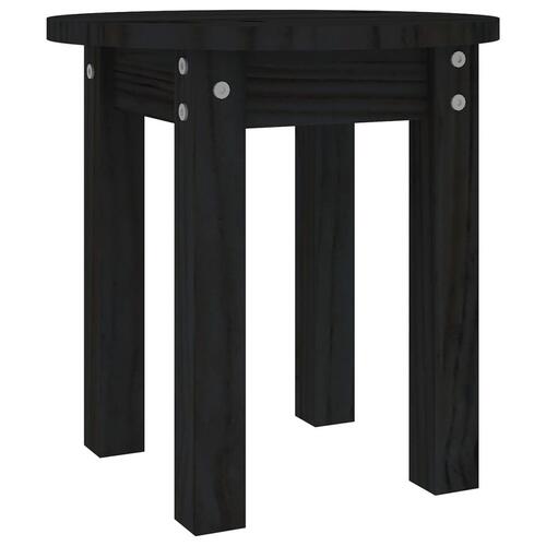 Sofabord Ø 35x35 cm massivt fyrretræ sort