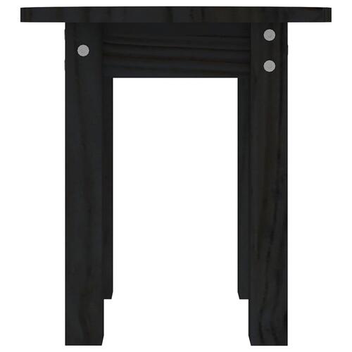 Sofabord Ø 35x35 cm massivt fyrretræ sort