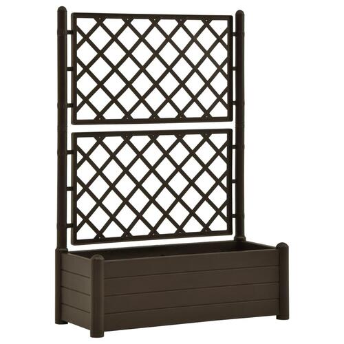 Plantekasse med espalier 100x43x142 cm PP mokkafarvet