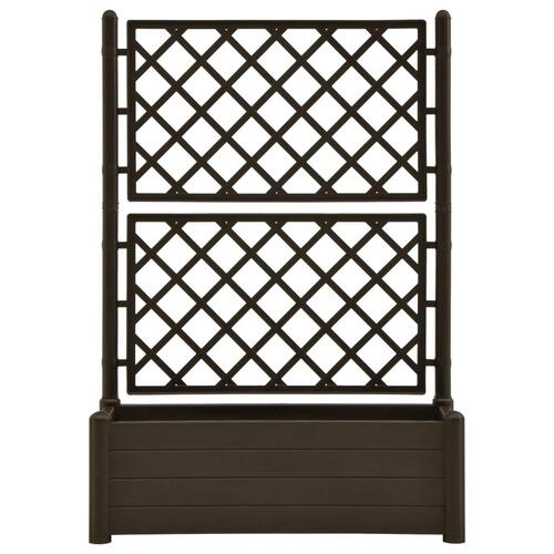 Plantekasse med espalier 100x43x142 cm PP mokkafarvet